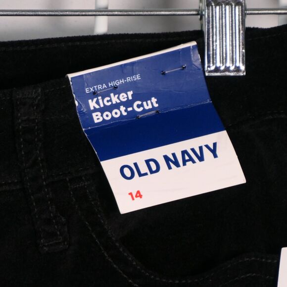 NEW Old Navy Faux Suede Pants Women 14 Extra High Rise Kicker Boot Secret Smooth - Picture 7 of 8